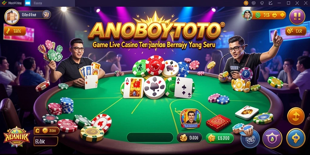 Screenshot gameplay ANOBOYTOTO yang menampilkan suasana kasino langsung.