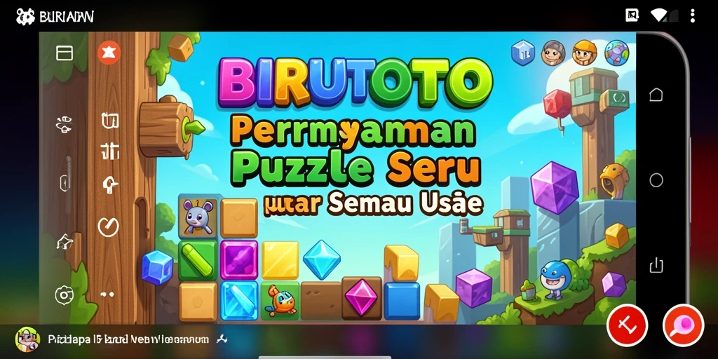 Screenshot BIRUTOTO menampilkan gameplay puzzle yang menarik.