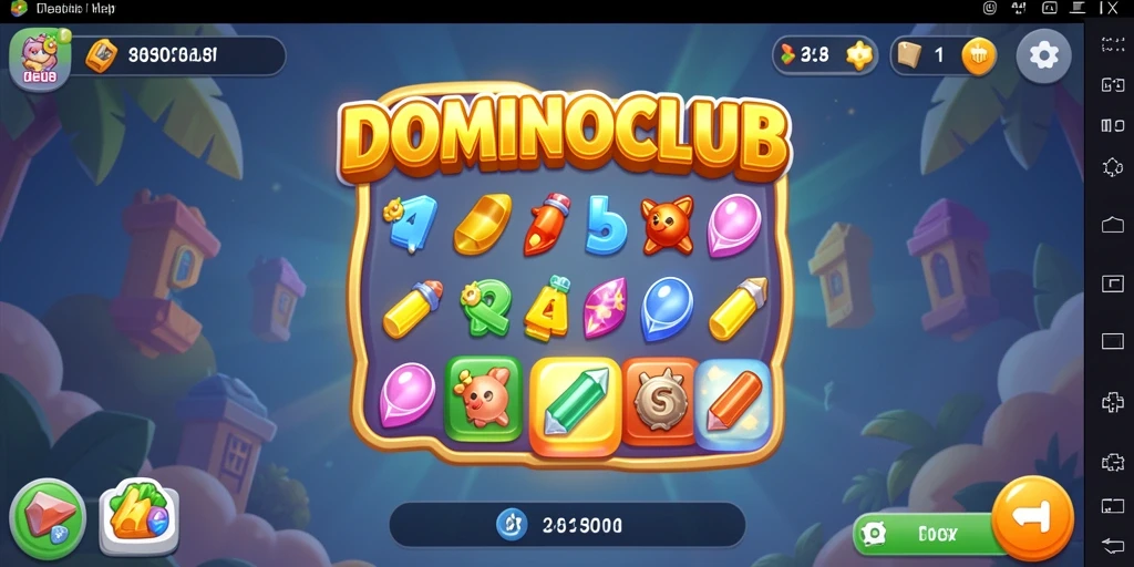 Tampilan permainan DOMINOCLUB yang menarik dengan gameplay Match-3 yang seru.