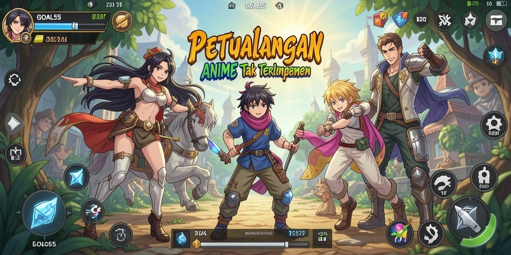 Tampilan gameplay menarik dengan karakter Anime yang dinamis.