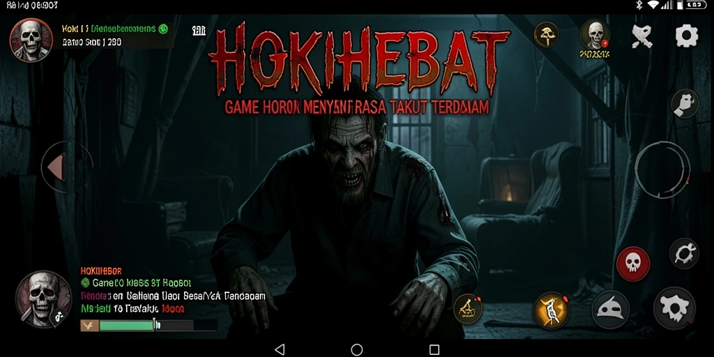 Tangkapan layar gameplay HOKIHEBAT dengan suasana mencekam.
