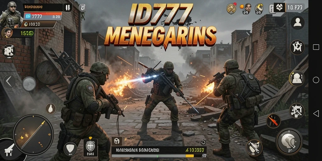 Tangkapan layar ID777 yang menunjukkan aksi strategis di medan perang.