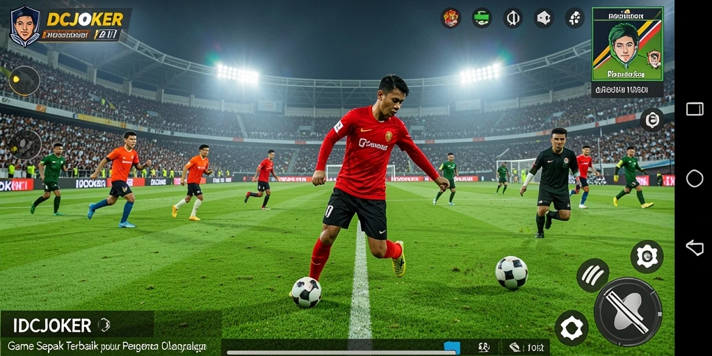 Tampilan permainan IDCJOKER yang menampilkan aksi sepak bola seru.