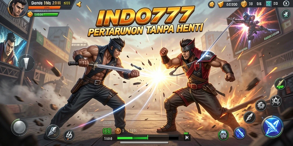 Screenshot gameplay INDO777 menampilkan aksi pertarungan yang mendebarkan.