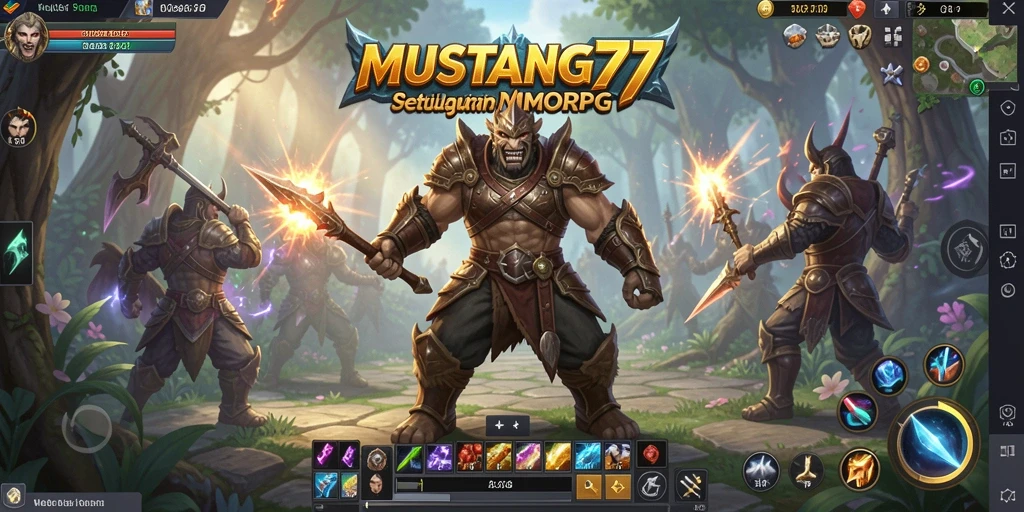 Tangkapan layar menunjukkan gameplay seru dalam dunia MMORPG MUSTANG77.
