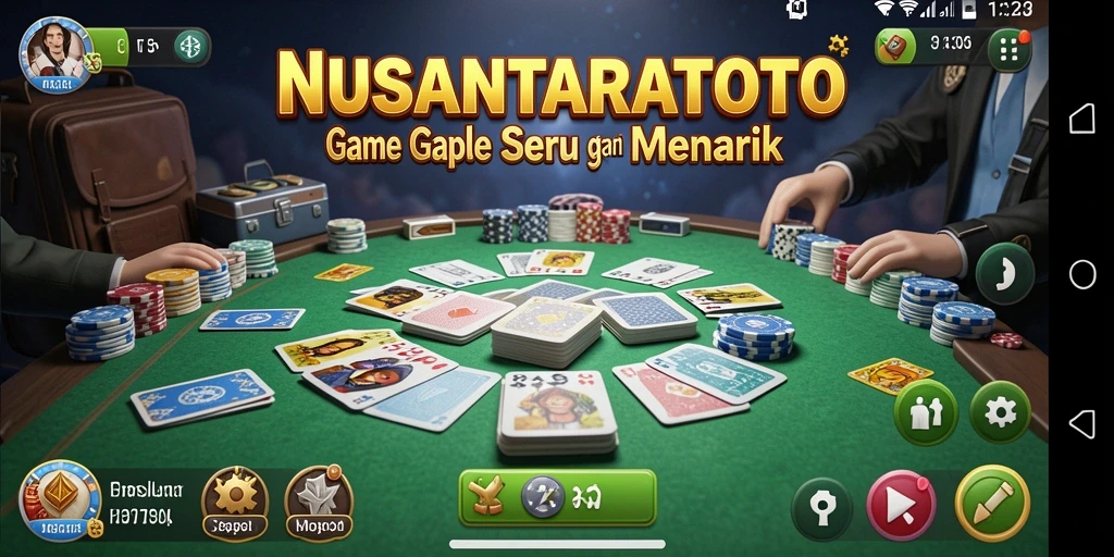 Screenshot gameplay NUSANTARATOTO menampilkan suasana permainan Gaple yang seru.