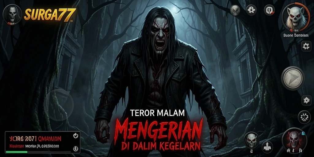 Tampilan gameplay SURGA77 yang mencekam dan mengerikan.