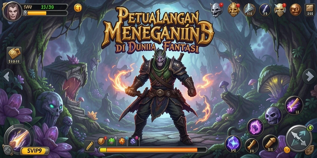 Tampilan gameplay seru dalam SVIP9 yang menampilkan karakter menjelajahi dunia petualangan.