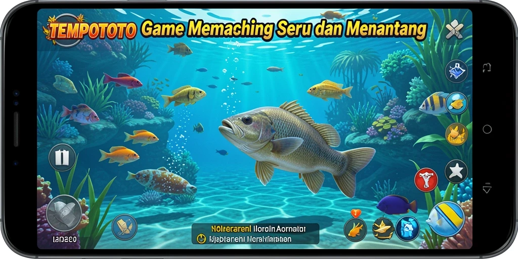 Tampak menariknya gameplay TEMPOTOTO dengan momen memancing yang seru.
