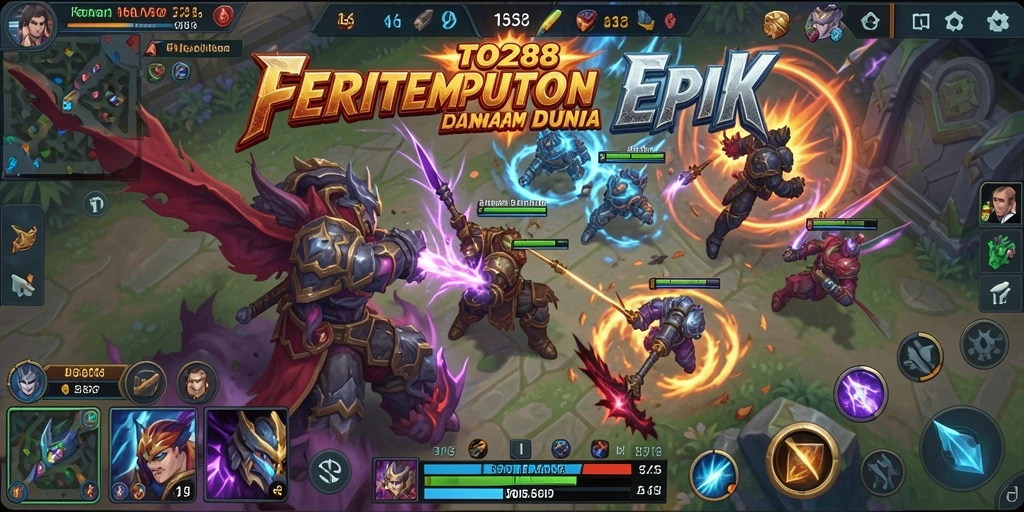 Screenshot gameplay TO288 dengan karakter berjuang di arena