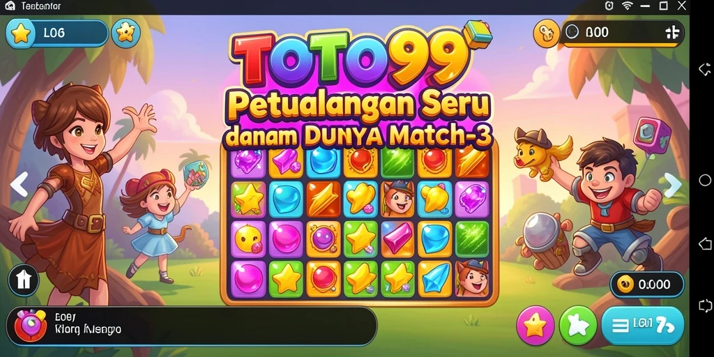 Tampilan gameplay seru TOTO99 dalam aksi Match-3.