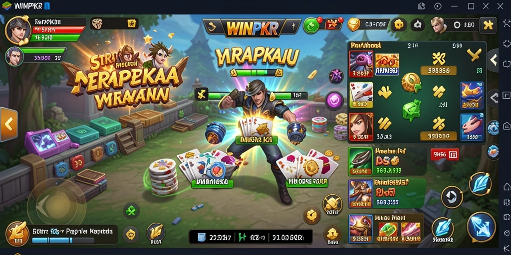 Screenshot WINPKR menunjukkan aksi seru dalam permainan strategi.